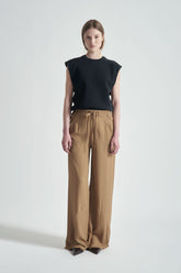 Wide Leg Trousers with Structured Cuts  | Grifoni