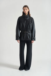 Jacket Georgette in Leather with Belt  | Grifoni