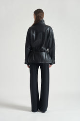 Jacket Georgette in Leather with Belt  | Grifoni