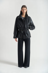 Jacket Georgette in Leather with Belt  | Grifoni
